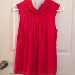 J Crew red 100% silk top size 6P